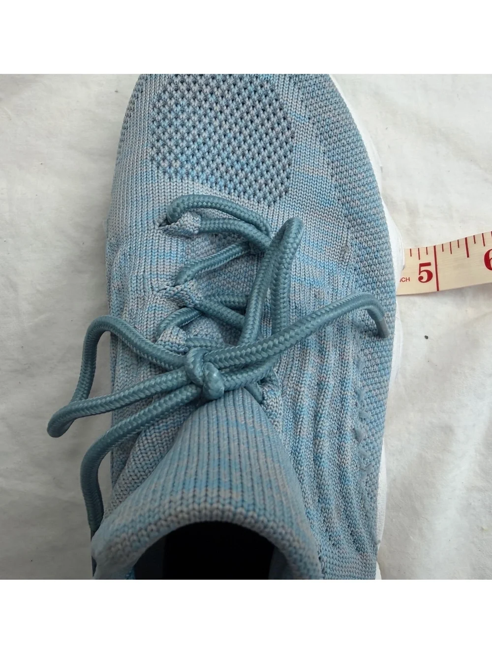 Women’s Blue Knit Chunky Sneakers Lace Up Athletic Shoes Size Marked 39